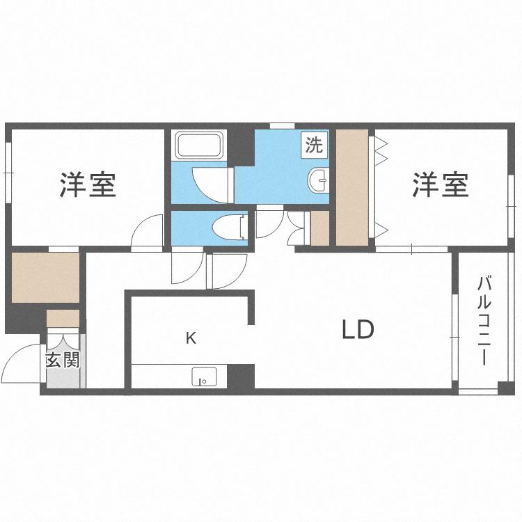 LAPEACE菊水(2LDK/3階)の間取り写真