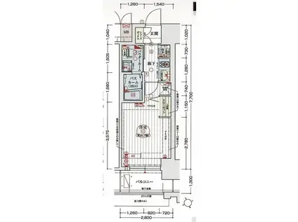 エステムコート阿波座プレミアム(1K/7階)の間取り写真
