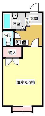 WINS北上(1K/2階)の間取り写真