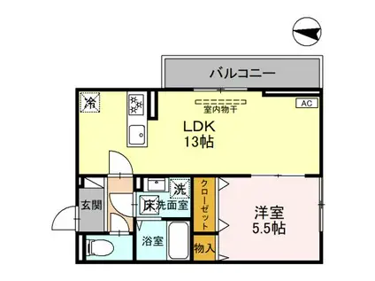 カルチュアイストワール(1LDK/1階)の間取り写真