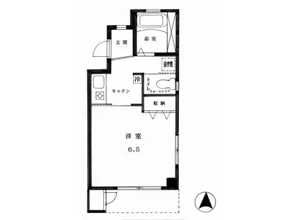 サンハイツ(1K/1階)の間取り写真