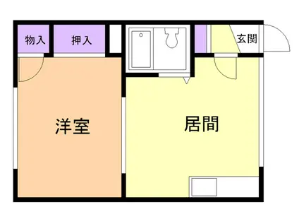 ハイツKAWAMURA(1DK/2階)の間取り写真