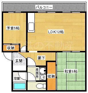 たかみマンション(2LDK/3階)の間取り写真
