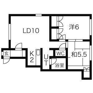 リバティ79(2LDK/1階)の間取り写真