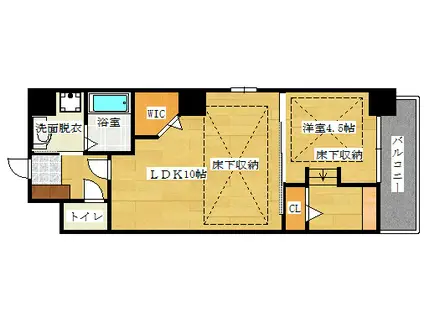 マルベニ段原南(1LDK/5階)の間取り写真