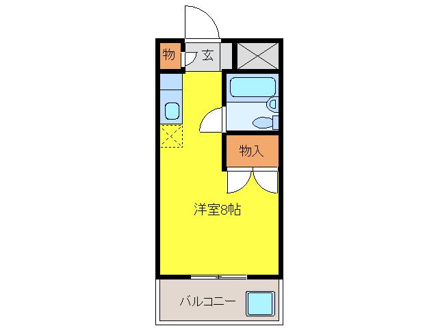 アクティ24(ワンルーム/3階)の間取り写真