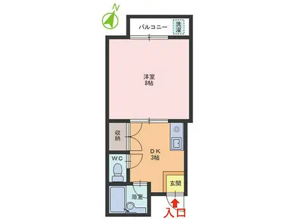 舞幸邦II(1DK/2階)の間取り写真