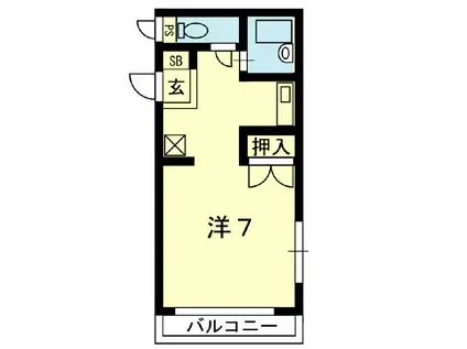 Gハイツ(ワンルーム/4階)の間取り写真