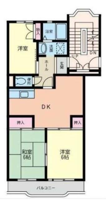 ハイツエントピア(3DK/2階)の間取り写真