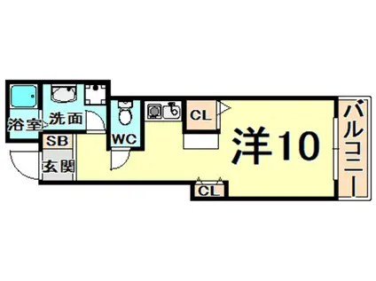 パークサイド西台(ワンルーム/2階)の間取り写真