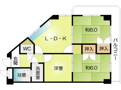 土山ヤングコーポ(3DK/2階)の間取り写真