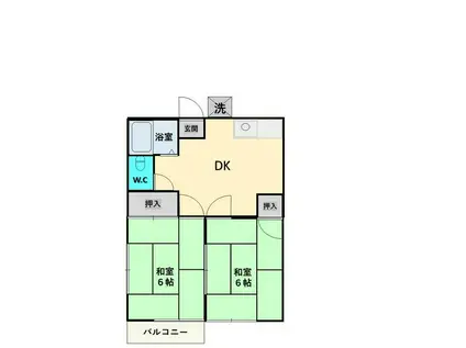 ハイツ・イズミ(2DK/2階)の間取り写真