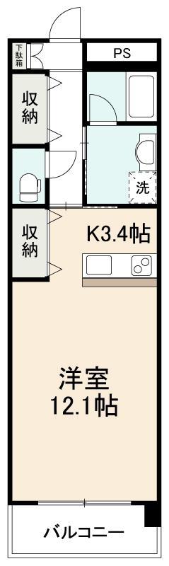 MINE PALACE(1K/2階)の間取り写真