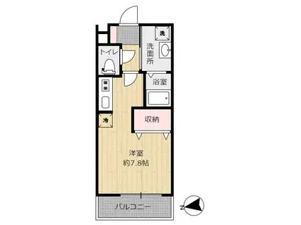 BROUGHAM-ブロアム-(ワンルーム/1階)の間取り写真