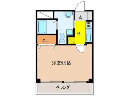 I.S.M III(1K/1階)の間取り写真