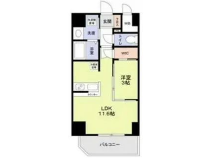 ラ・ピシーヌ南堀江(1LDK/8階)の間取り写真