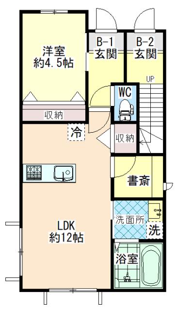 パークタウン(1LDK/1階)の間取り写真