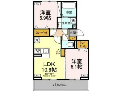 プランドール(2LDK/2階)の間取り写真