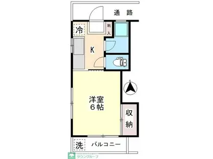 吉野第1コーポ(1K/2階)の間取り写真