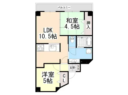 I-PLACE東垣内(2LDK/3階)の間取り写真