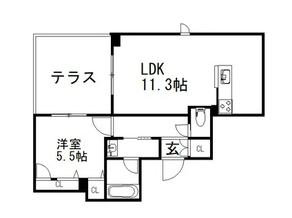 SAPHIR(1LDK/1階)の間取り写真