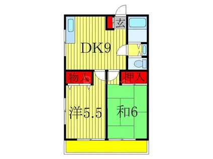 ライトハイツ(2DK/1階)の間取り写真