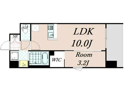 ソルテラス京都西院 STATION SIDE(1LDK/2階)の間取り写真