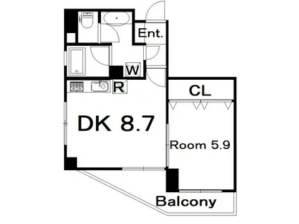ヴェルシャトレー(1LDK/7階)の間取り写真