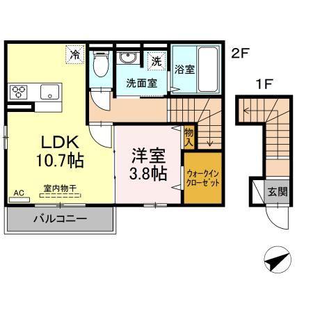 大福第8ビル(1LDK/2階)の間取り写真