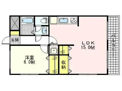 フォルテーヌ(2DK/3階)の間取り写真