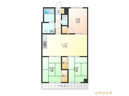 グレースホリベ2(3LDK/2階)の間取り写真