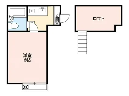 ドルフ桜ヶ丘(1K/2階)の間取り写真