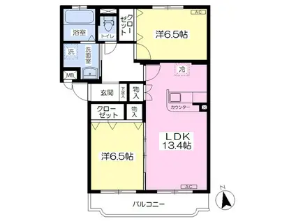 EXCEL COURT(2LDK/3階)の間取り写真
