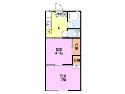 コーポ水野(2K/2階)の間取り写真