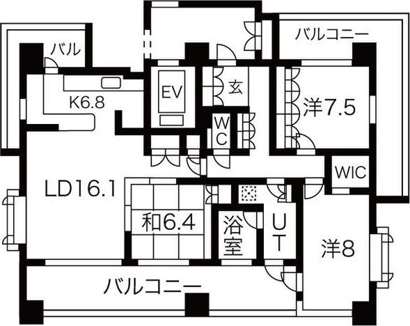 モアグレース八勝通 PREMIX(3LDK/8階)の間取り写真