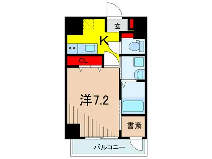 フリーダムファン(1K/1階)の間取り写真