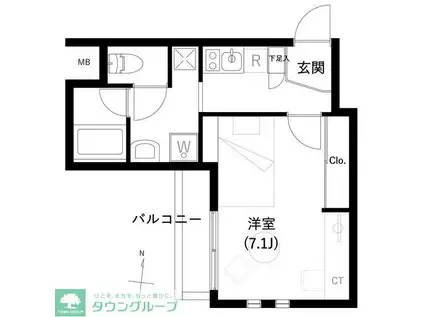 ACCESS湘南平塚(1K/7階)の間取り写真