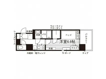 学生会館 GRAN PINO神戸学園都市(1K/9階)の間取り写真