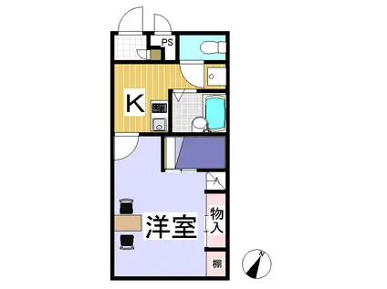 レオパレスCOCO(1K/2階)の間取り写真