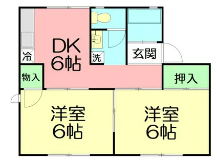 セジュール中原(2DK/2階)の間取り写真