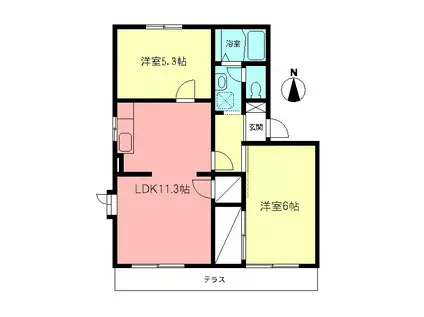 ドミール・サトウA(2LDK/1階)の間取り写真