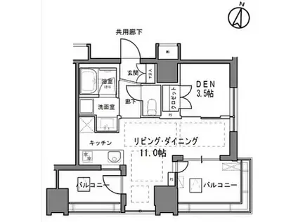文京ガーデン ザ ウエスト(ワンルーム/6階)の間取り写真