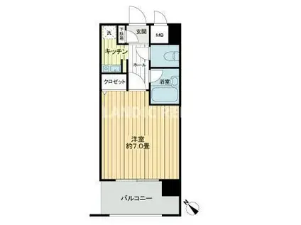 ピュアドームグラシアス大手門(1K/8階)の間取り写真