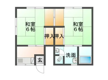 山本荘(2K/2階)の間取り写真