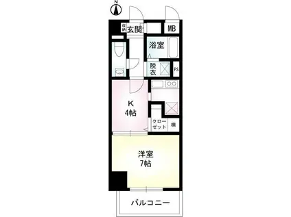 アベニュー白河(1K/4階)の間取り写真