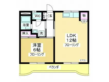 グランビューメゾン(1LDK/3階)の間取り写真