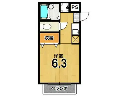 ベルメゾン(ワンルーム/3階)の間取り写真