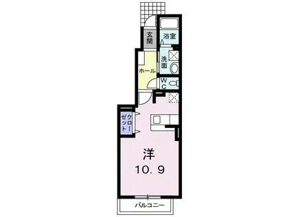 フェスターレ(ワンルーム/1階)の間取り写真