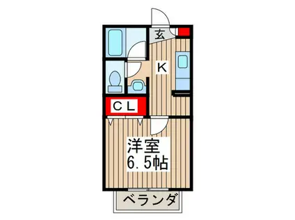 FLATオリーブ(1K/1階)の間取り写真