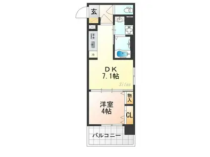 ベラジオ雅び京都西院II(1DK/3階)の間取り写真